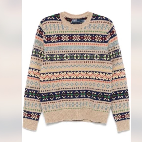 Polo Ralph Lauren Fair Isle Sweater TAN MULTICOLOR Size XXL NWT - Picture 9 of 10